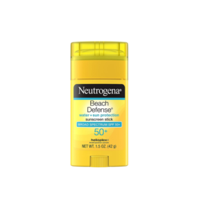 Neutrogena Sunscreen Stick: SPF 50+, broad-spectrum, waterproof, lightweight, oxybenzone & PABA-free. Prevents sunburn, skin cancer, and ageing.
