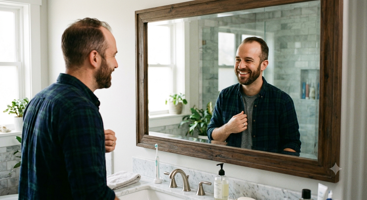 confident men facing hair loss