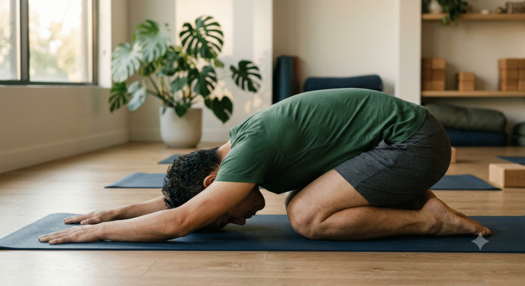 Child pose for yoga Yoga for hairgrowth