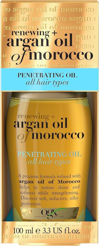 OGX Argan Oil of Morocco Extra Penetrating Hair Oil for Dry and Damaged Hair, Intense Hydration and Frizz Control, Infused with Natural Argan Oil, Suitable for All Hair Types, 100ml OGX Argan Oil of Morocco Extra Penetrating Hair Oil for Dry and Damaged Hair, Intense Hydration and Frizz Control, Infused with Natural Argan Oil, Suitable for All Hair Types, 100ml